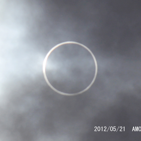 薄雲越しの金環日食