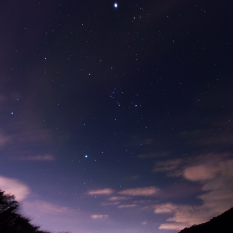 冬の星座と木星
