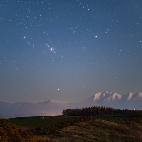晩秋に昇るオリオン大星雲