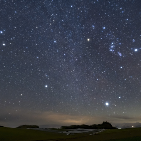 冬の大三角と天の川
