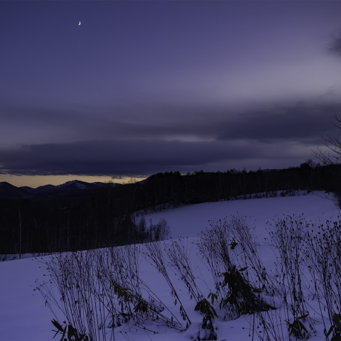 黄昏の月（2024/12/06 月齢5.0）