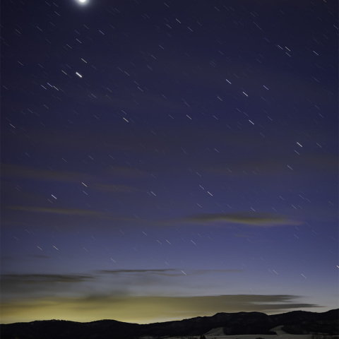 夕空、薄明の金星・土星