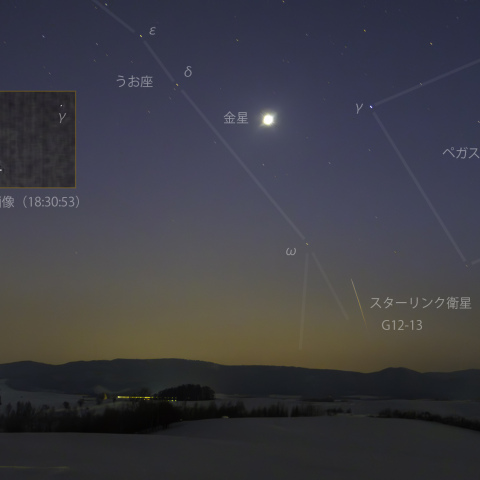 金星とスターリンク衛星 G12-13(2025/02/28)