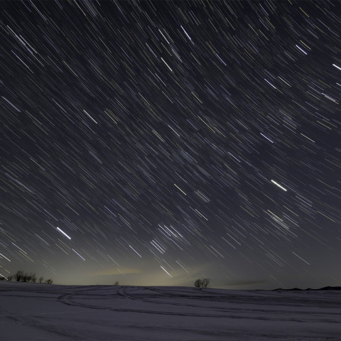 冬の星座が沈む風景~3月中旬