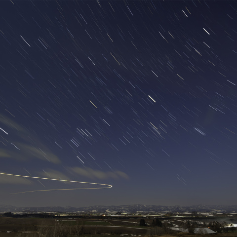 冬の星座が沈む風景~4月上旬