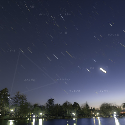 冬の星座が沈む風景~4月30日の夕暮れ