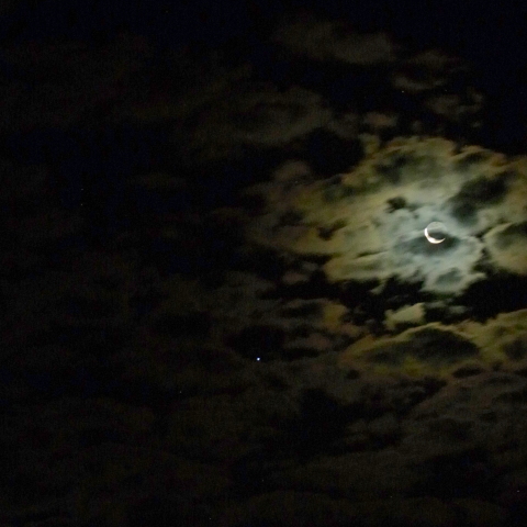 月と金星、スピカ、土星