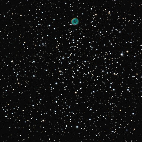 M46、NGC2438 とも座の球状星団とリング星雲(とも座)
