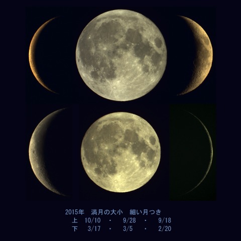 満月の大小　2015年春秋