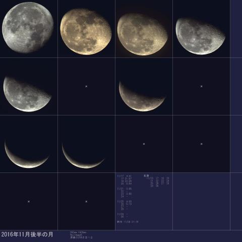 2016年11月後半の月