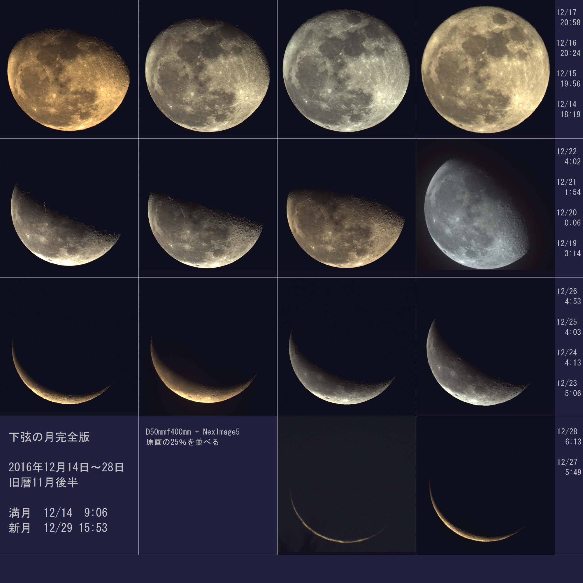 下弦の月完全版16年12月 By となり 天体写真ギャラリー