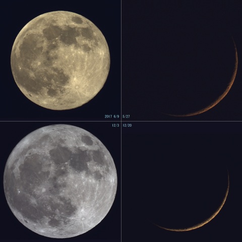満月と夕月の大小