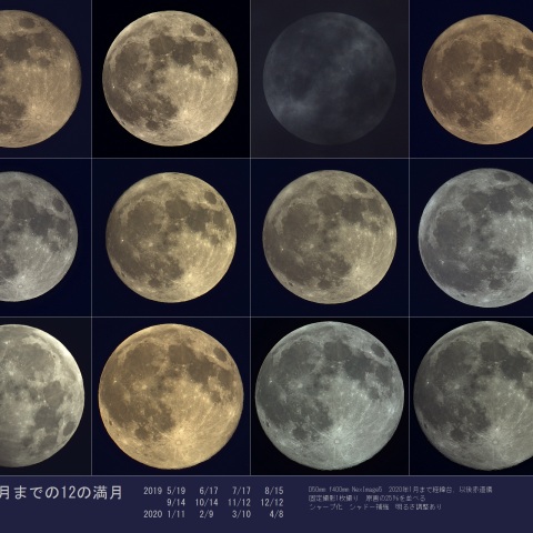 2020年4月までの12の満月