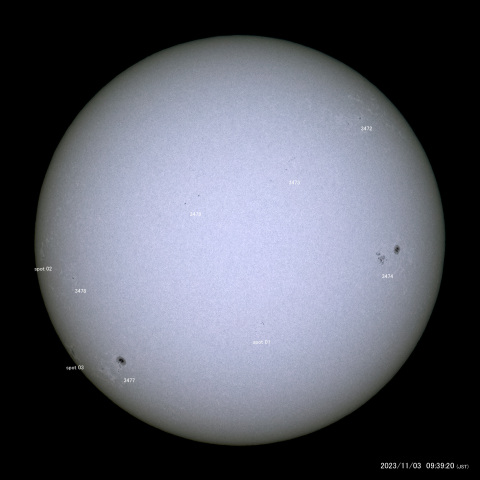 太陽黒点 (2023/11/03)