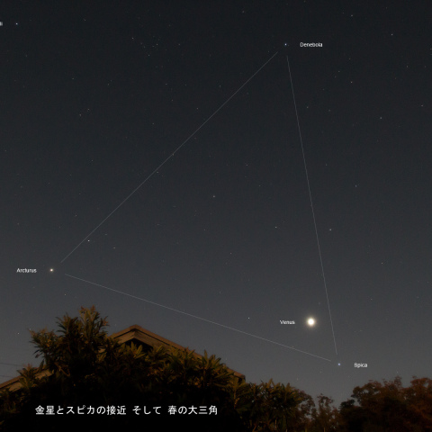 金星とスピカの接近 そして 春の大三角