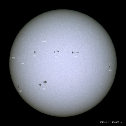 太陽黒点 (2023/12/21)