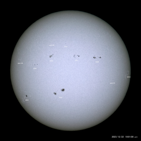 太陽黒点 (2023/12/22)