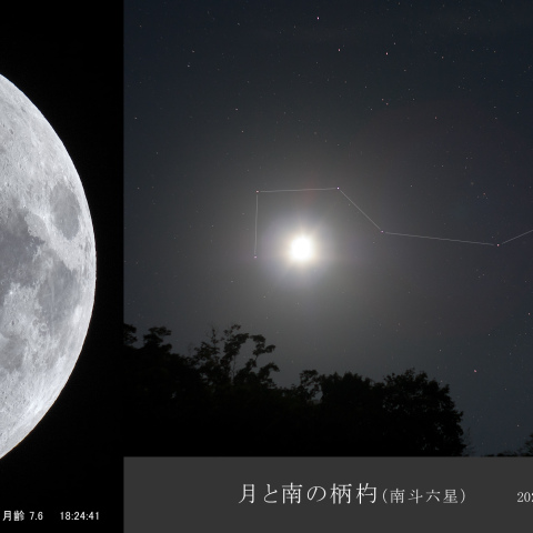 月と南の柄杓(南斗六星)