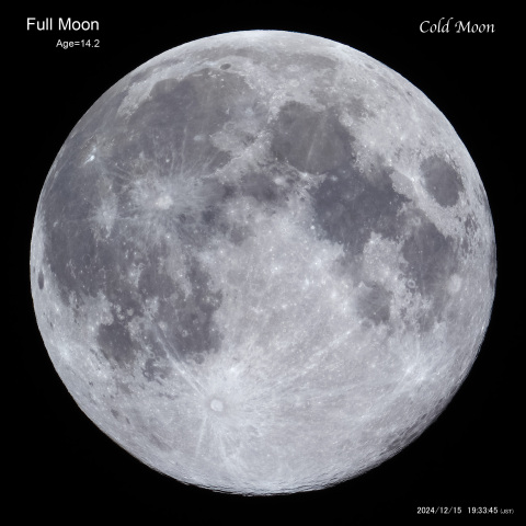 満月 月齢 14.2 (Cold Moon)