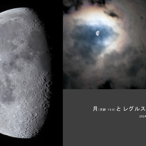 月（月齢19.6）と レグルス（しし座α星）