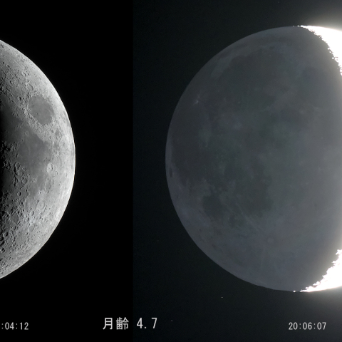 月齢 4.7（地球照）