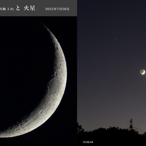 夕月と火星