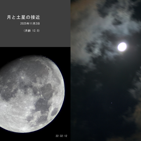 月と土星の接近