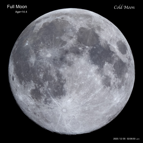 満月 月齢 14.4 (Cold Moon)