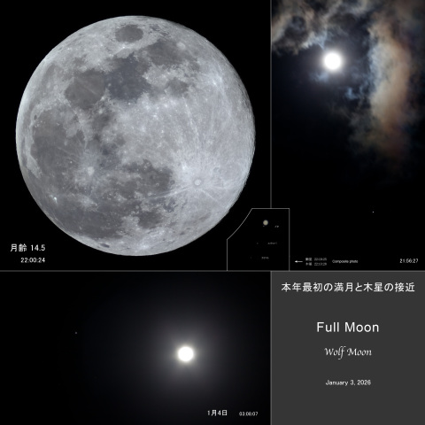 本年最初の満月と木星の接近