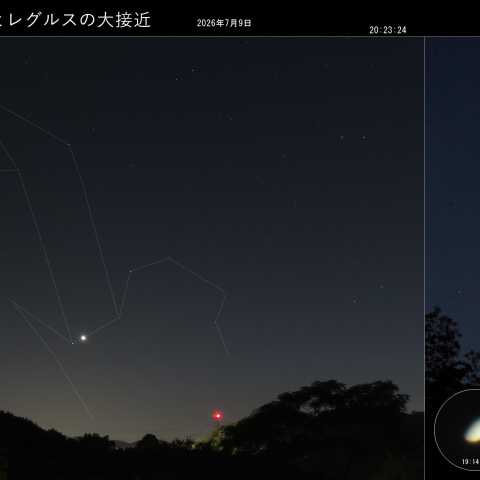 金星とレグルスの大接近 (2026/07/09)