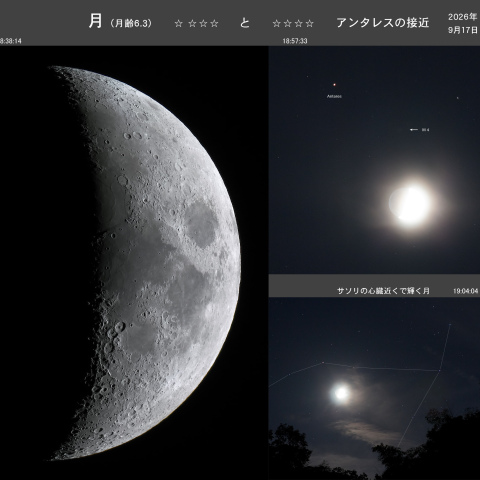 月（月齢 6.3）と アンタレスの接近