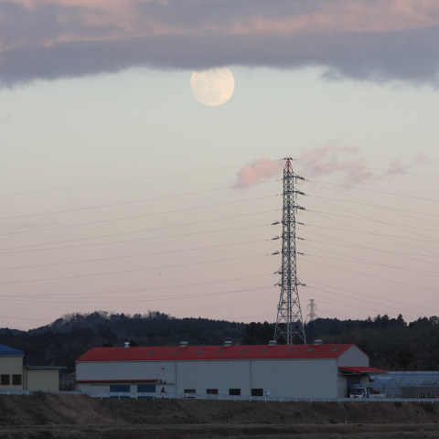 初月の出を狙ったが、時すでに遅し