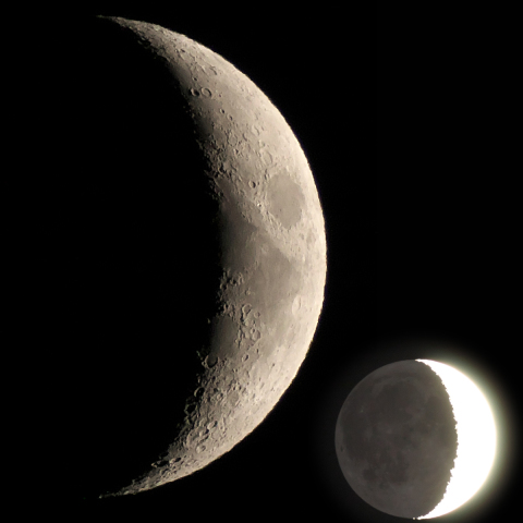 月齢4.3 (地球照)