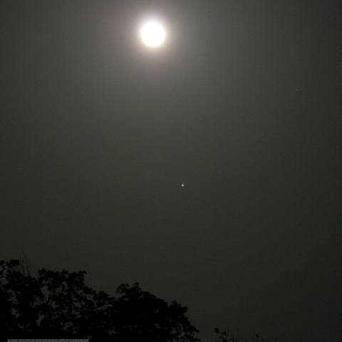 満月と木星の接近