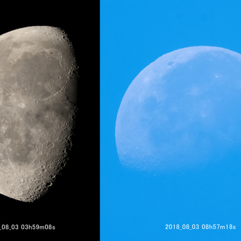 8月3日の月（月齢20.7＆20.9）
