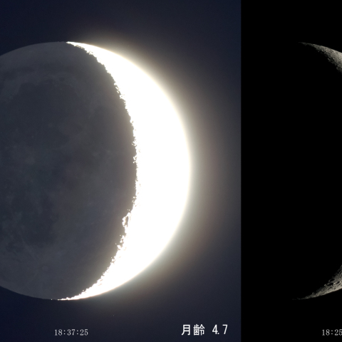 月齢 4.7（地球照）