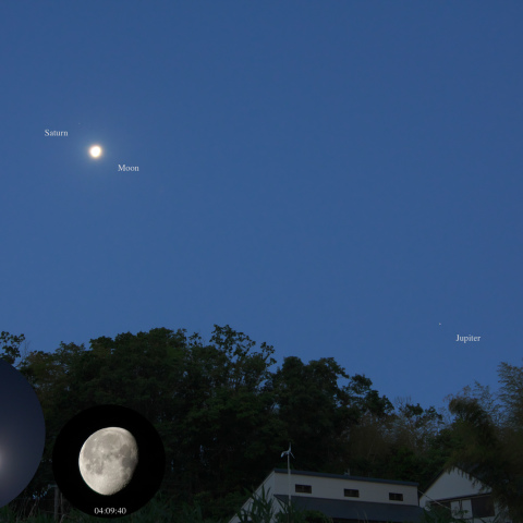 月齢 17.8の月と土星の接近