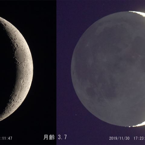 月齢 3.7（地球照）