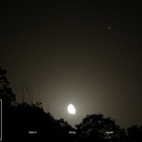 月＆木星＆土星の接近