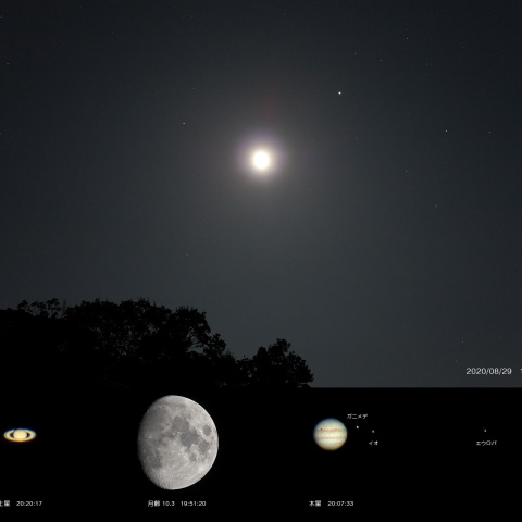 月と土星の接近＆木星