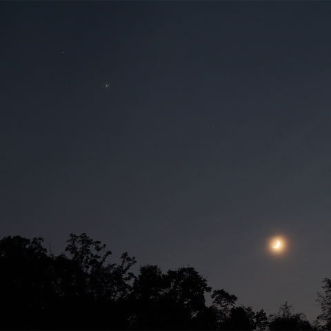 夕月と木星＆土星