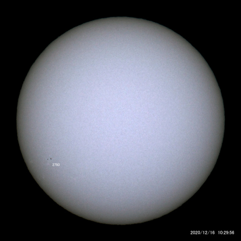 太陽黒点 (2020/12/16)