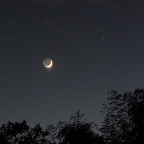 木星 ＆ 土星 ＆ 三日月