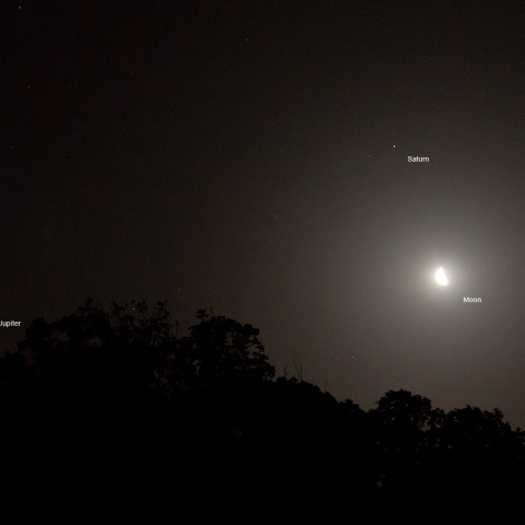 月と土星の接近＆木星