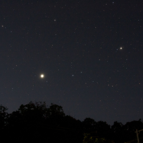 夜明け前の東天（木星＆土星）