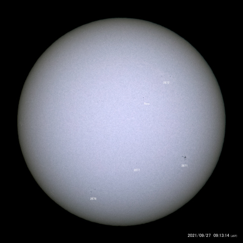 太陽黒点 (2021/09/27)