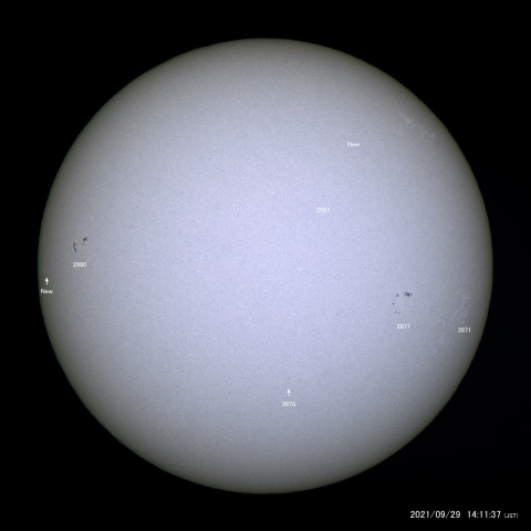 太陽黒点 (2021/09/29)