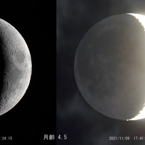 月齢 4.5（地球照）