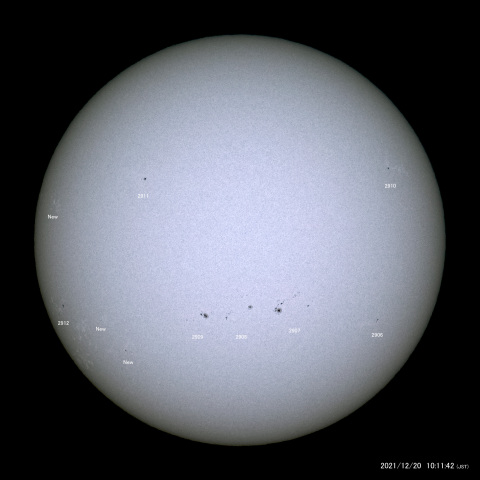 太陽黒点 (2021/12/20)