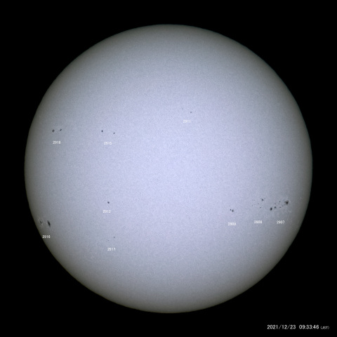 太陽黒点 (2021/12/23)